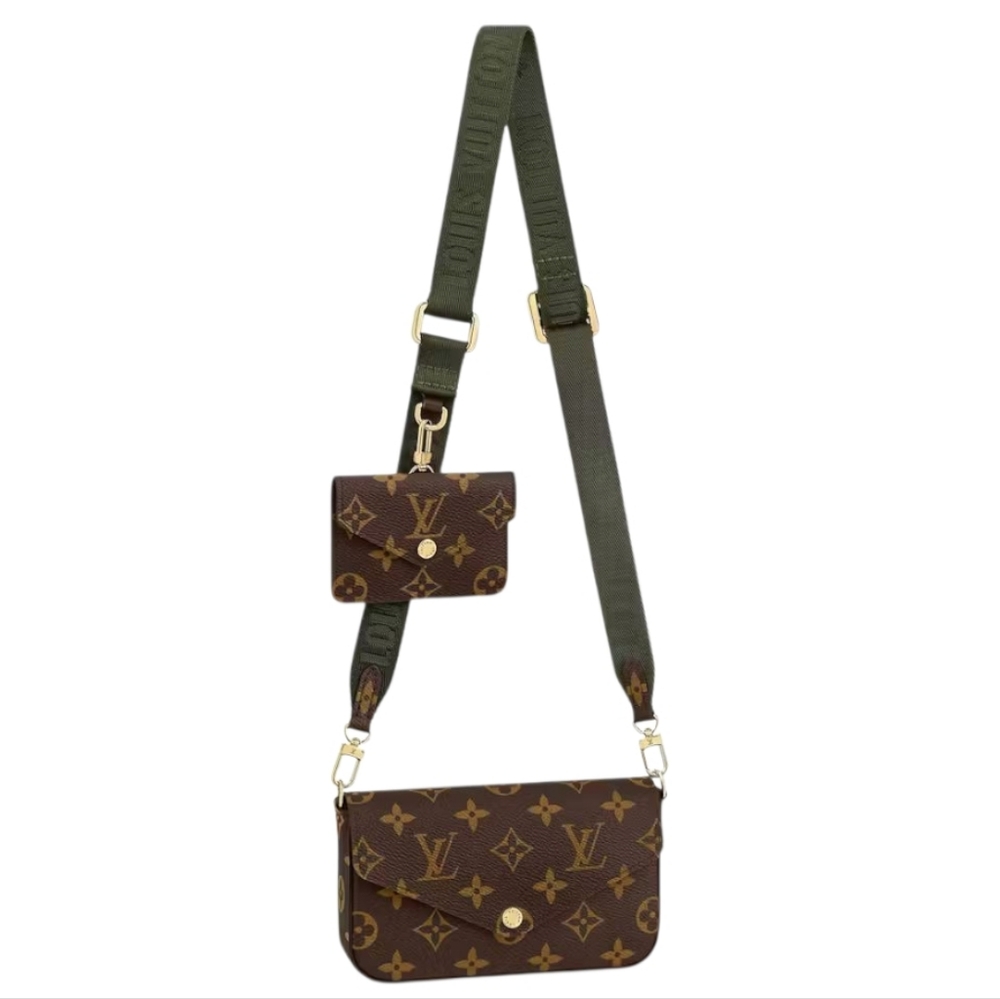 Authenticated Louis Vuitton LV Monogram Felicie Strap & Go Kaki MINT CONDITION - Picture 11 of 16
